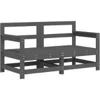 vidaXL Garten-Ecksofas 2 Stk. Grau Massivholz Kiefer