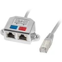 Lanberg AD-0026-S, 10/100Base-T(X), Cat5e, Silber, Nickel, Voll, 1 Stück(e)