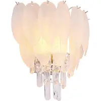 Globo Lighting Wandleuchte Metall verchromt, Acrylkristalle klar, Acryldekor rauchfarben, satiniert, BxH: 355x400mm, AL: 205mm, exkl. 3x E14 40W 230V