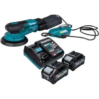 Makita BO 002 CGM201 Akku Exzenterschleifer 40 V max. 150 mm 5,0 mm Hub Brushless + 2x Akku 4,0 Ah + Ladegerät