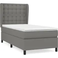 Syfax Boxspringbett mit Matratze Dunkelgrau 80x200 cm Stoff