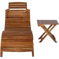 vidaXL Sonnenliege mit Tisch Massivholz Akazie Braun