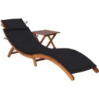 Prolenta Maison Exclusive - Sonnenliege mit Tisch und Auflage Massivholz Akazie