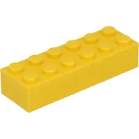 LEGO 2x6 Stein 2456 - 100 Stück Gelb