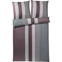 JOOP! Mako-Satin Bettwäsche Cornflower Stripe 4069, deep wine, 155x200+40x80 cm