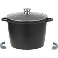 Cheffinger Tiefer Kochtopf Induktion Deckel Ø28cm Suppentopf Alu Guss