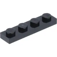 LEGO 100x Bauplatte 1x4, Schwarz