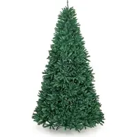 Costway 275 cm Künstlicher Weihnachtsbaum, Tannenbaum mit Metallständer, Klappsystem, Christbaum PVC Nadeln, Grün
