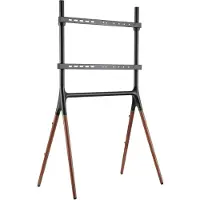Techly Standhalterung Schwarz/Braun Tripod Style fuer LCD Bildschirme 49-70Zoll max.Traglast bis 40 KG VESA max 600X400mm