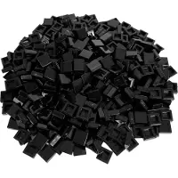 LEGO 250 Stück Fliesen 1x1, Schwarz