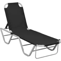 vidaXL Sonnenliege, Gartenliege, Wellnessliege, Aluminium und Textilene Schwarz - Liegestuhl CC4813