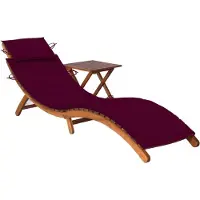 Prolenta Maison Exclusive - Sonnenliege mit Tisch und Auflage Massivholz Akazie
