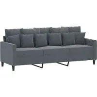 vidaXL 3-Sitzer-Sofa Dunkelgrau 180 cm Samt