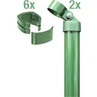 Alberts Zauneck-Set für Schweißgitter Fix-Clip Pro | grün | zum Einbetonieren | Zaunhöhe 1220 mm