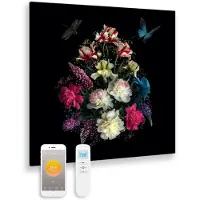 Quality Heating Infrarot-Panel aus bedrucktem Glas mit Wifi und Fernbedienung Bouquet 79x59 450Watt