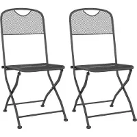 vidaXL Klappbare Gartenstühle 2 Stk. Streckgitter Anthrazit