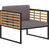 vidaXL "im Angebot" Gartenstühle mit Auflagen 2 Stk. - bis 150 kg - Massivholz Akazie Dunkelgrau - Stapelsessel CC20067