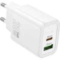 Hoco Handy-Ladegerät USB A + USB C QC3.0 PD 3A 20W N61 weiß