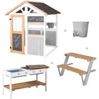 Roba 456066 Spielhaus mit Tischset & BBQ-Küche – Outdoor + 1460x1055x1335 mm