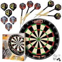 COFI Professional perfection Dartscheibe mit Pfeilen, Profi Steeldartscheibe aus Sisal, Dartscheibe Steeldart Dartscheibe Set