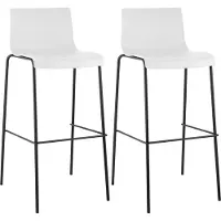 CLP 2er Set Barhocker Hover Kunststoff 4-Fuß Gestell 4-Fuß Gestell weiß Gestell Farbe schwarz