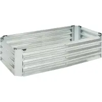 En.casa Pflanzbeet 'Celano' Hochbeet 120 x 60 x 30 cm Stahl Silber