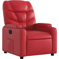 vidaXL "Winterschlussverkauf "Einzelsessel moderne - CLORIS - Relaxsessel - Polstersessel Elektrisch Rot Kunstleder - 74 x 89 x 100 cm - DEMöbel4693170