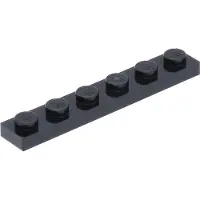 LEGO 1x6 Platte 3666 - 50 Stück Schwarz
