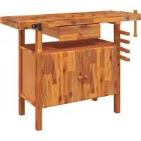 vidaXL Möbel Werkbank mit Schublade und Schraubstöcken 124 x 52 x 83 cm Massivholz Akazie - Werkbänke CLORIS1299102