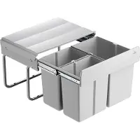 NABER Trio Shorty. Abfallsammler, alu grau. - Mülleimer