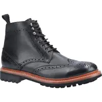 Cotswold Mens Rissington Commando Lace Up Leder Kleid Stiefel (Schwarz)