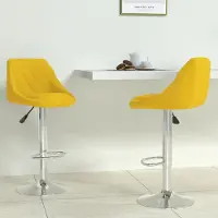 vidaXL Design Möbel Barhocker 2er Set Senfgelb Samt - 2024 Neu