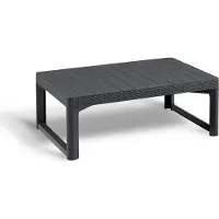 Allibert by KETER Keter Gartentisch Lyon, graphit, höhenverstellbar, vom Lounge- zum Esstisch, Kunststoff, 116 x 71,5 x 66,5 cm