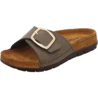 Rohde Damen Pantolette Leder Klettverschluss Memoryfußbett Rodigo-D 5875, Größe:39 EU, Farbe:Grün