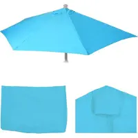 MCW Ersatz-Bezug für Sonnenschirm halbrund Lorca, Sonnenschirmbezug Ersatzbezug, 300cm Stoff/Textil UV 50+ türkis