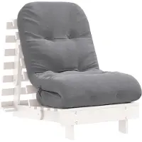 Syfax Futon Schlafsofa mit Matratze Weiß 60x206x11 Massivholz Kiefer