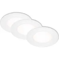 Briloner LED Einbauleuchten 3er Set ultraflach je 3 W IP23 Weiß Kunststoff