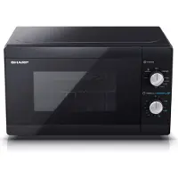 Sharp YC-MG01E-B Mikrowelle mit Grill, Mikrowelle: 800W, Grill: 1000W, 5 Leistungsstufen, schwarz