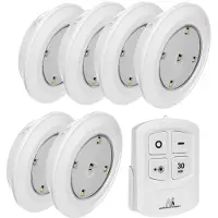 Macleans 6 Stück LED Leuchten Set + Fernbedienung 4Modi Licht Leuchte Beleuchtung Zuhause