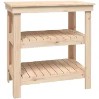 vidaXL Werkbank 78,5x50x80 cm Massivholz Kiefer