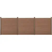 Neu.holz WPC Gartenzaun mit Pfosten Sichtschutz Windschutz Lamellenzaun Zaun 183x531cm []