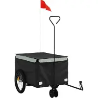 Syfax Fahrradanhänger Schwarz und Grau 30 kg Eisen