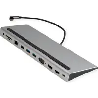 Value USB-C Multiport Docking Station, 4K HDMI/DP, VGA, USB, Card Reader, PD, LAN, Audio