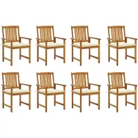 vidaXL Eleganten-Stil Gartenstühle mit Kissen 8 Stk. Massivholz Akazie DE5864962