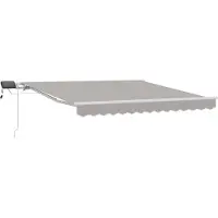 Syfax Einziehbare Markise Hellgrau 300 x 250 cm Stoff und Stahl