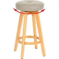 MCW Barhocker Boras, Barstuhl Tresenhocker, Holz Kunstleder drehbar taupe, helle Beine
