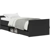 Syfax Bettrahmen Schwarz Eichen-Optik 193 x 78 x 50 cm Holzwerkstoff