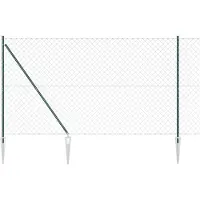 vidaXL Maschendrahtzaun mit Stacheln 10 x 1,6 m Grün Netz