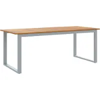 Syfax Gartentisch Grau 200 x 90 x 75 cm Massivholz Akazie