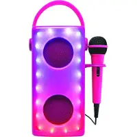 Lexibook Rosa Leuchtender Bluetooth-Lautsprecher mit Mikrofon